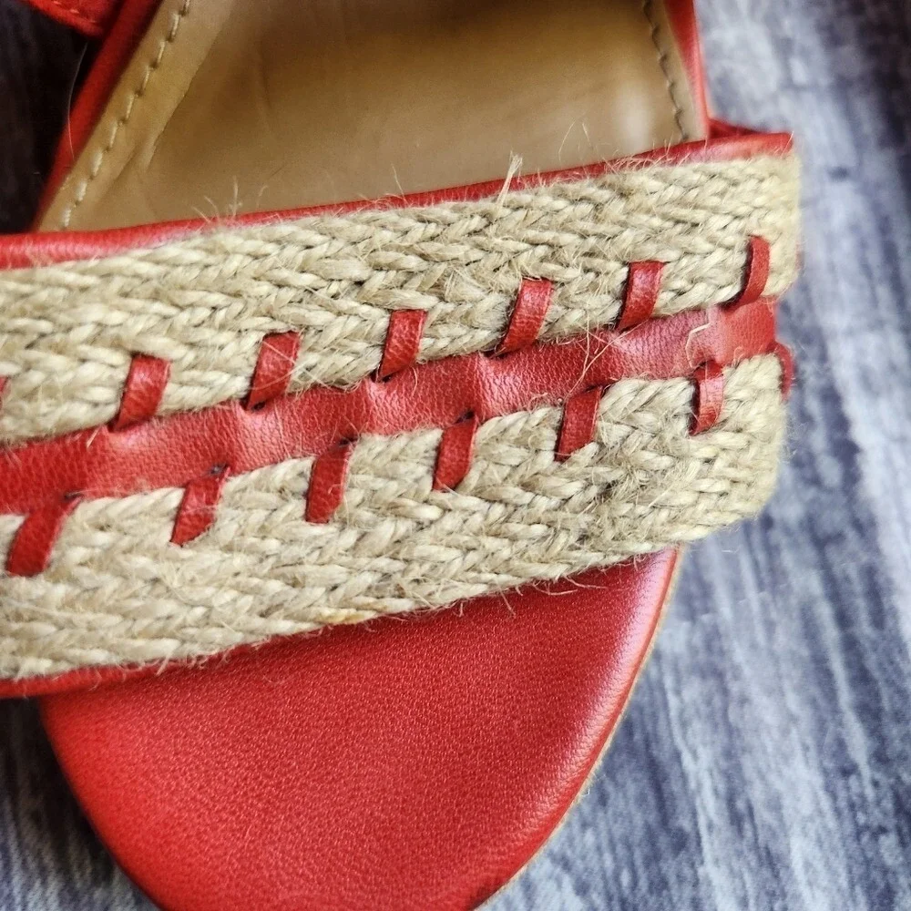 G.H. Bass & Co Coral Wedge Espadrille Sandals Women Size 10 Fabric‎ Elastic